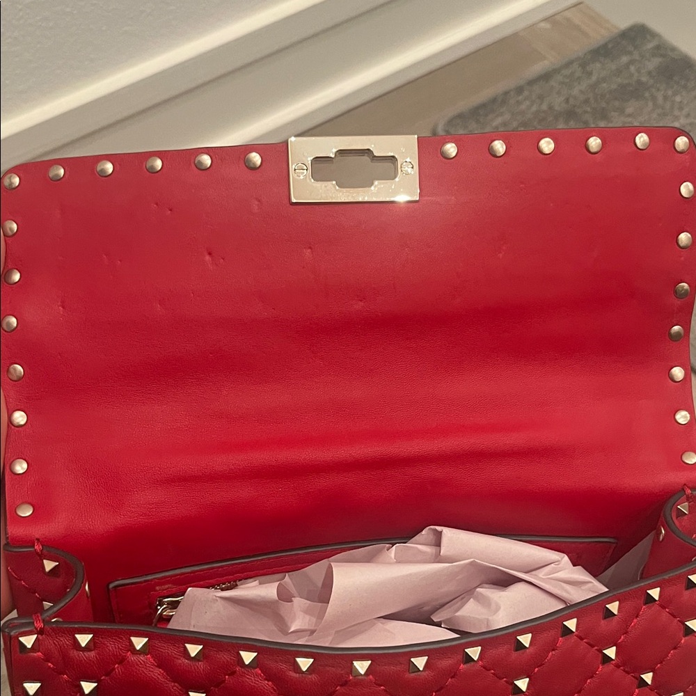 Valentino Garavani Red Studded Clutch - Picture 7 of 9